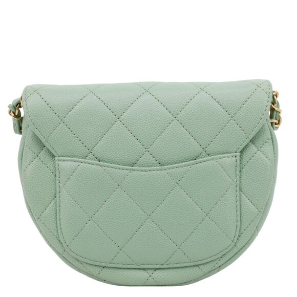 Chanel  Timeless Curved Flap Quilted Leather Chain Shoulder Bag Green - Picture 4 of 14